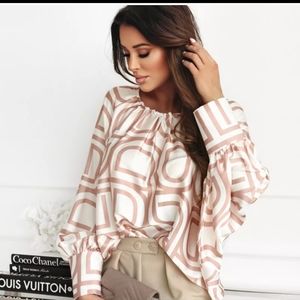 O-neck Letter Print Blouse